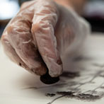 Mia Sarosi at work in her studio 2019
